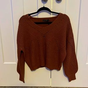 Burnt red color, size medium, moon and madison cropped sweater